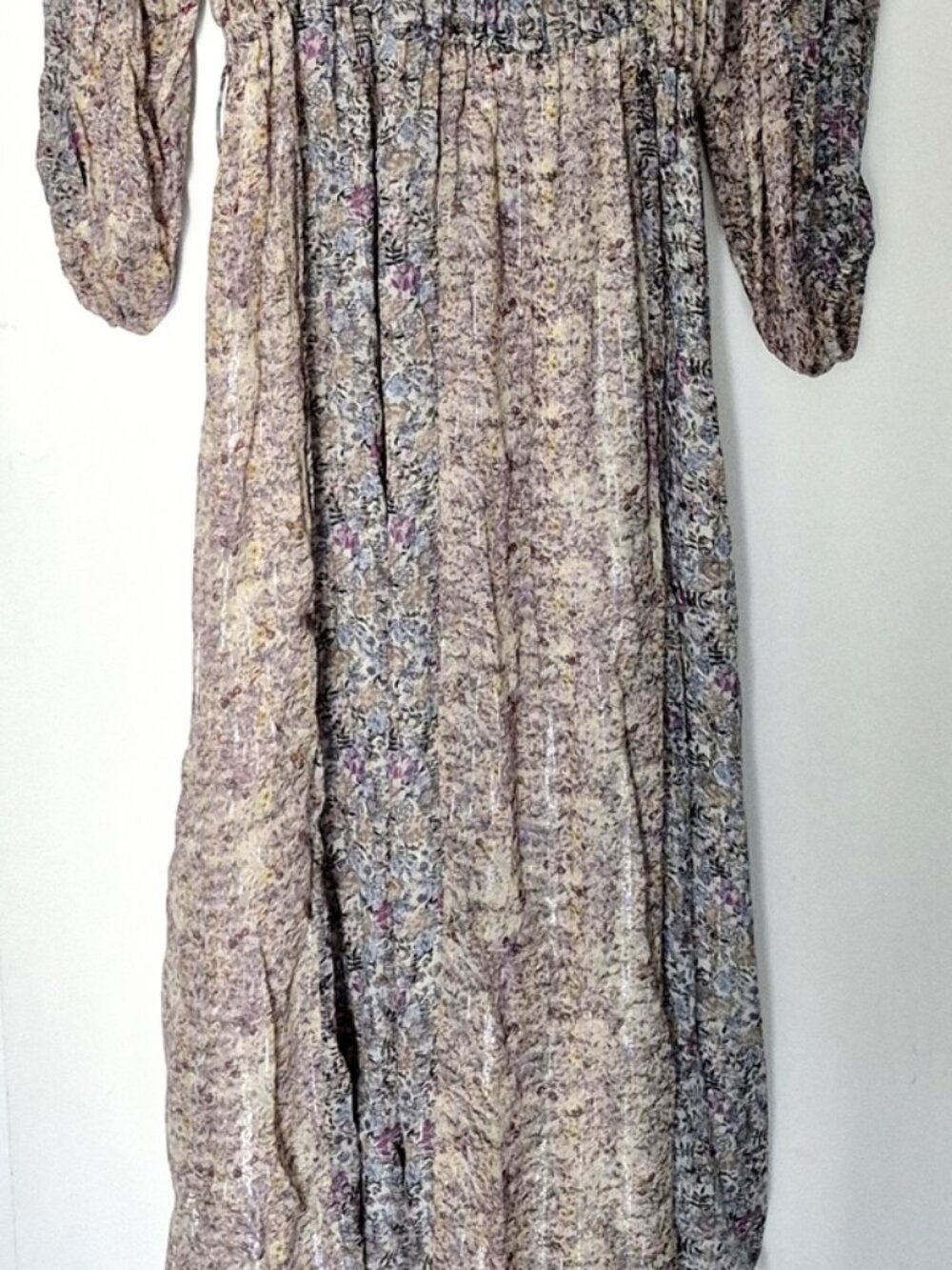 Zara ZW Collection Metallic Thread Maxi Dress Multicolored Size Large NWT - Picture 12 of 15